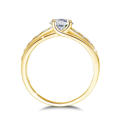 1 Carat Moissanite Ring for Women 925 Silver, Rhodium Plated, Certified Jewelry