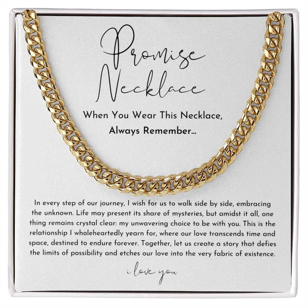 "To My Boyfriend" Promise Necklace – Stainless Steel Cuban Chain Gift for Him