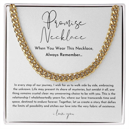 "To My Boyfriend" Promise Necklace – Stainless Steel Cuban Chain Gift for Him