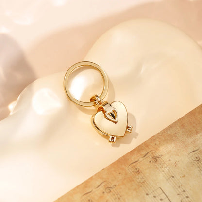 Personalized photo Heart Stainless Steel Keyring and Brass Pendant