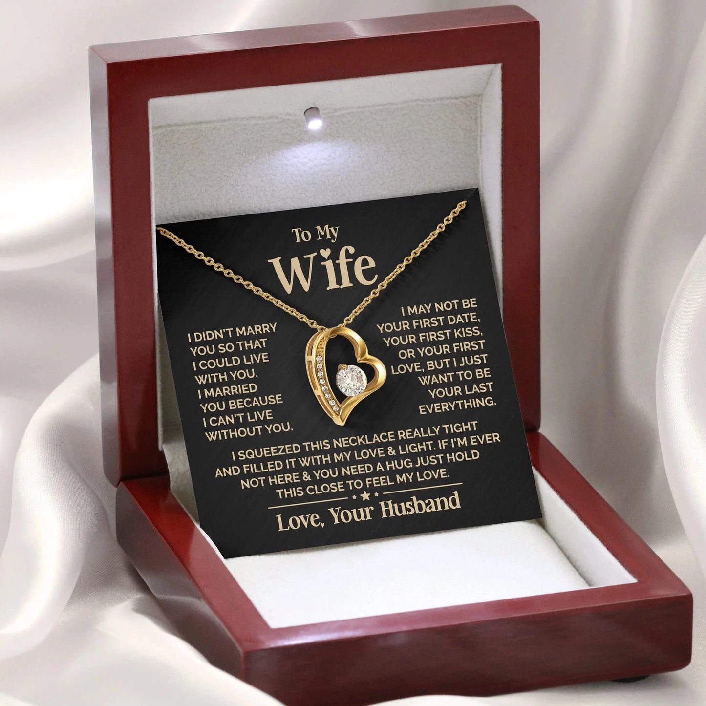 To My Love – Heart Necklace Gift for Wife