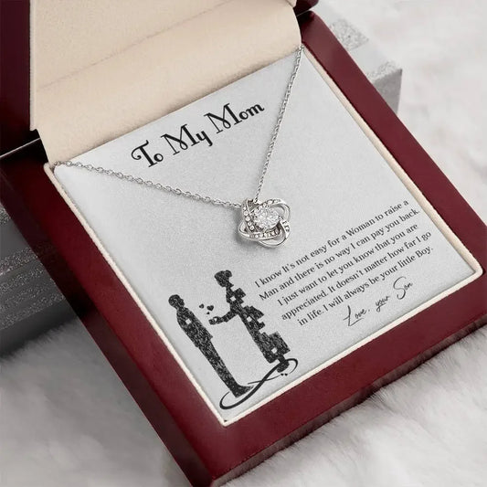 Heartfelt "I Love You" Stainless Steel Necklace From Son to Mom