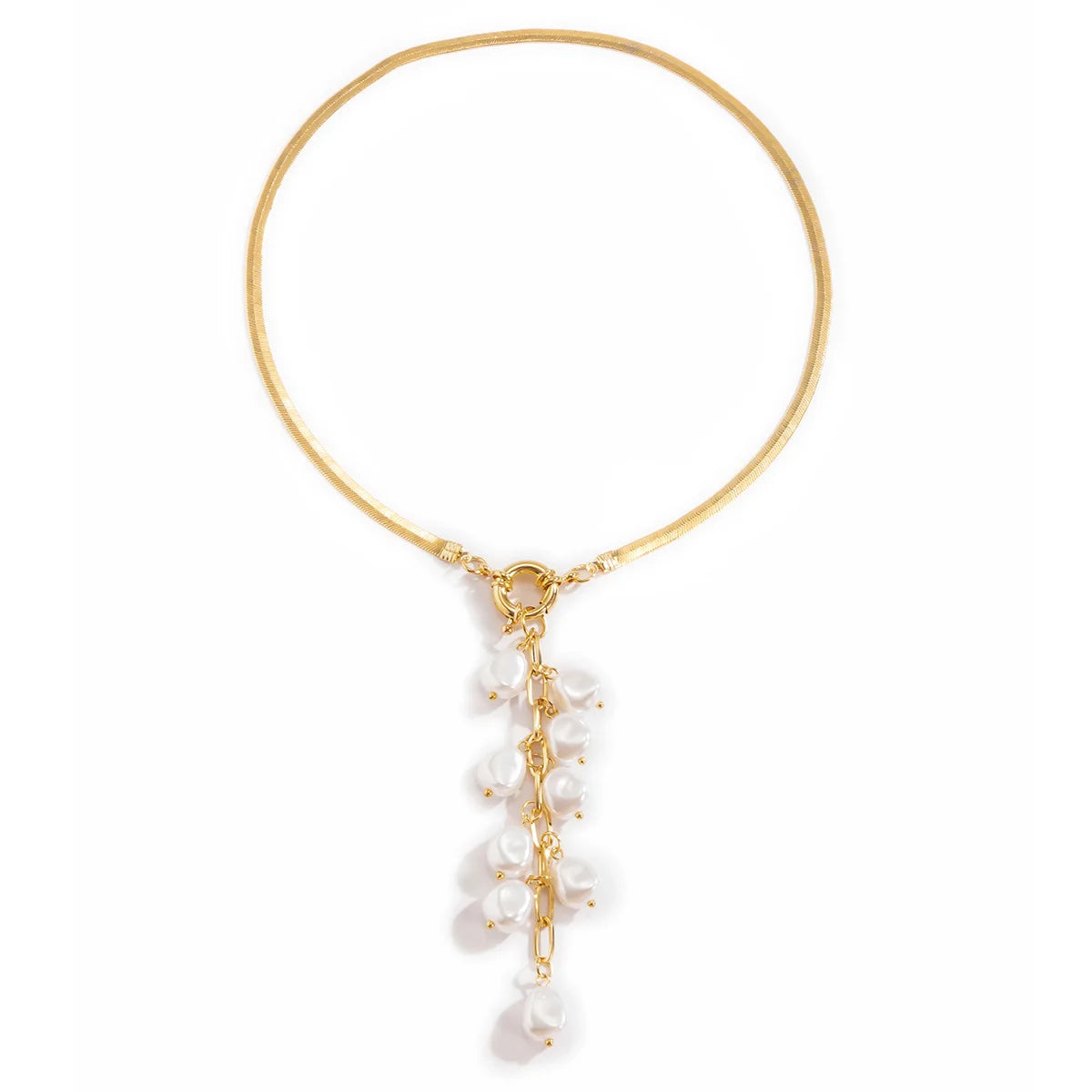 Baroque Palace Style Tassel Pearl Necklace for Women