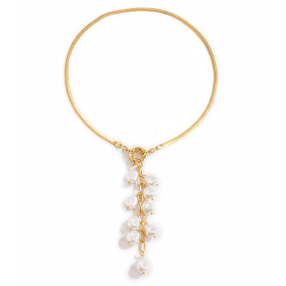Baroque Palace Style Tassel Pearl Necklace for Women