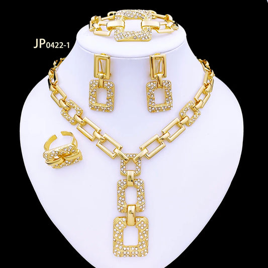 Italian Design 18K Gold Plated 4pcs Jewelry Set For Women