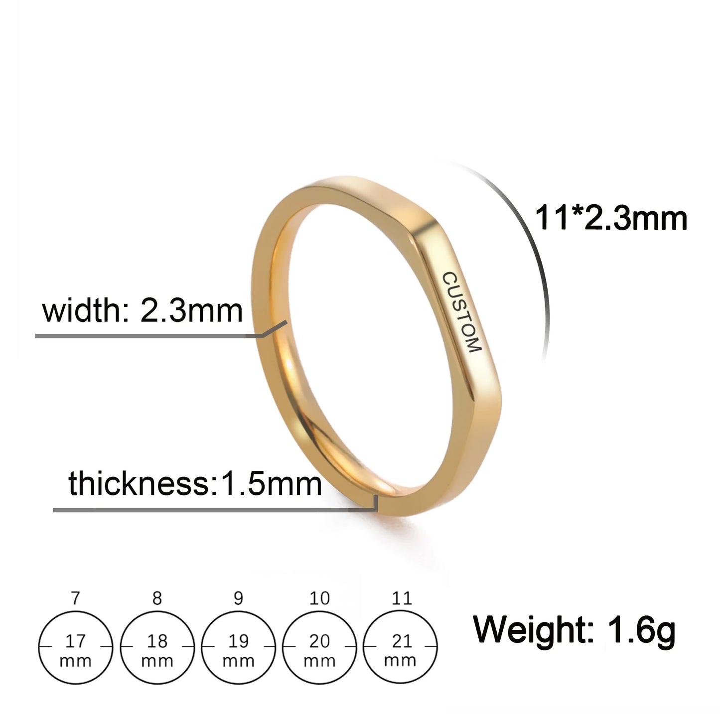 Name Date Customized Rings – Personalized Jewelry for Women Men Stainless Steel