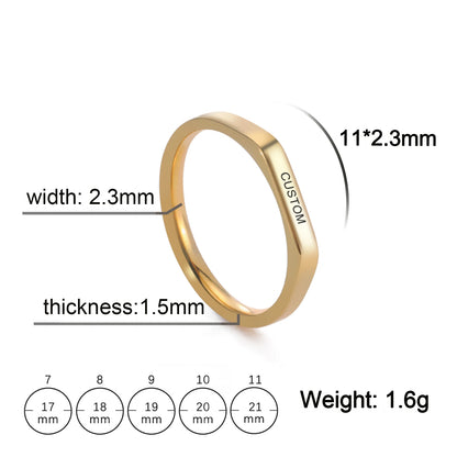 Name Date Customized Rings – Personalized Jewelry for Women Men Stainless Steel