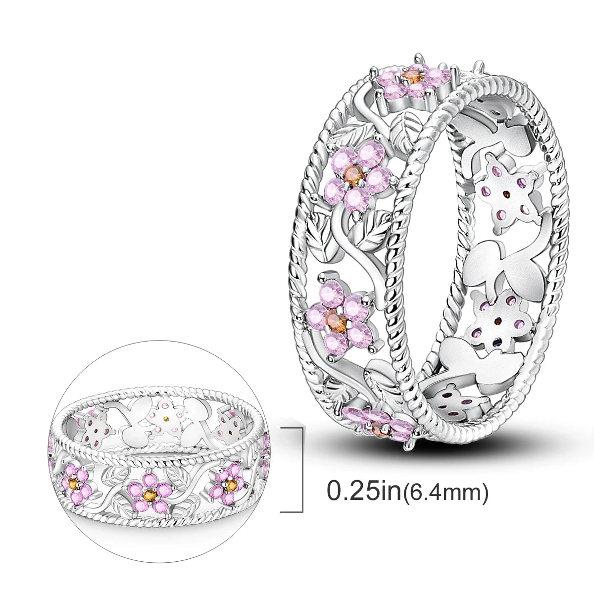 925 Silver Infinite Love Firefly Zircon Rings For Women