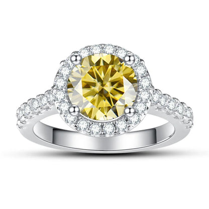 New Grey Color 1CT Moissanite Ladies Ring 925 Silver Jewerly