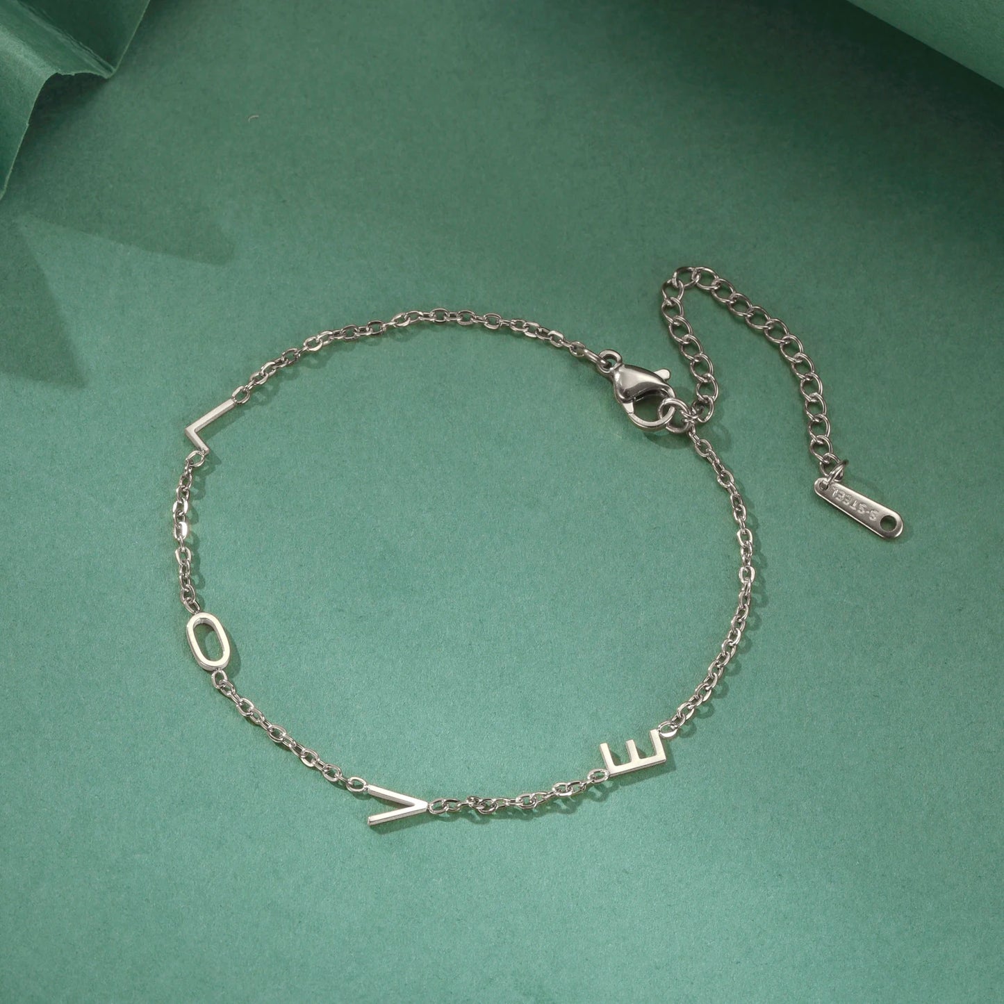 Custom Initial Letter Bracelet For Women - Stainless Steel