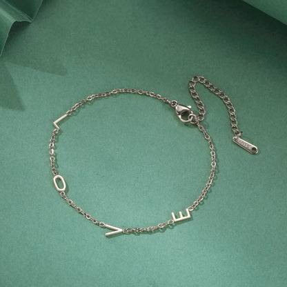 Custom Initial Letter Bracelet For Women - Stainless Steel