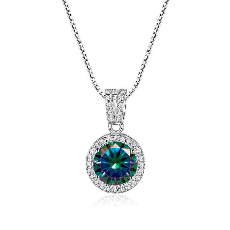 1 Carat Moissanite Diamond Pendant Necklaces For Women 925 Sterling Silver