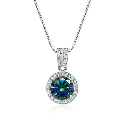 1 Carat Moissanite Diamond Pendant Necklaces For Women 925 Sterling Silver