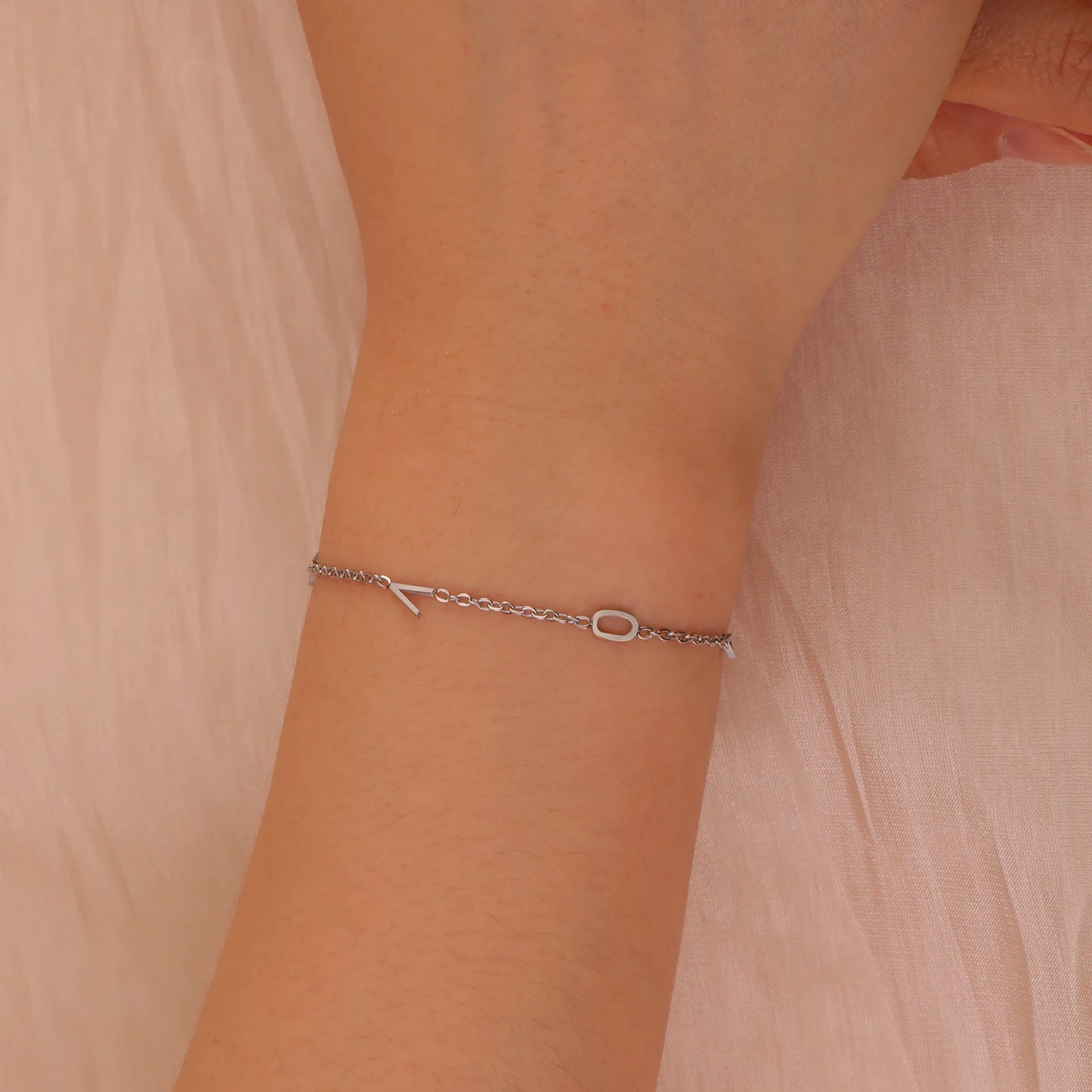 Custom Initial Letter Bracelet For Women - Stainless Steel