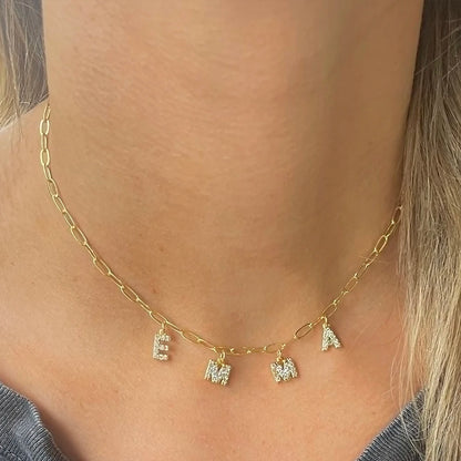Personalized Letter Name Necklace Stainless Steel For Women