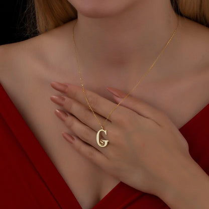Custom Gold Color Double Initials Necklaces For Women