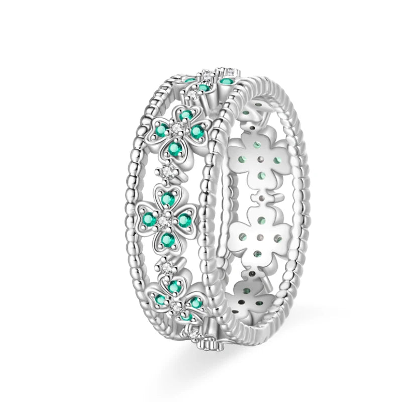 925 Silver Hollow Ring Size 6-9 Flower Sun Design