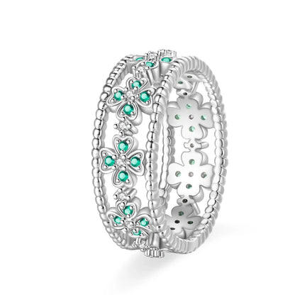 925 Silver Hollow Ring Size 6-9 Flower Sun Design