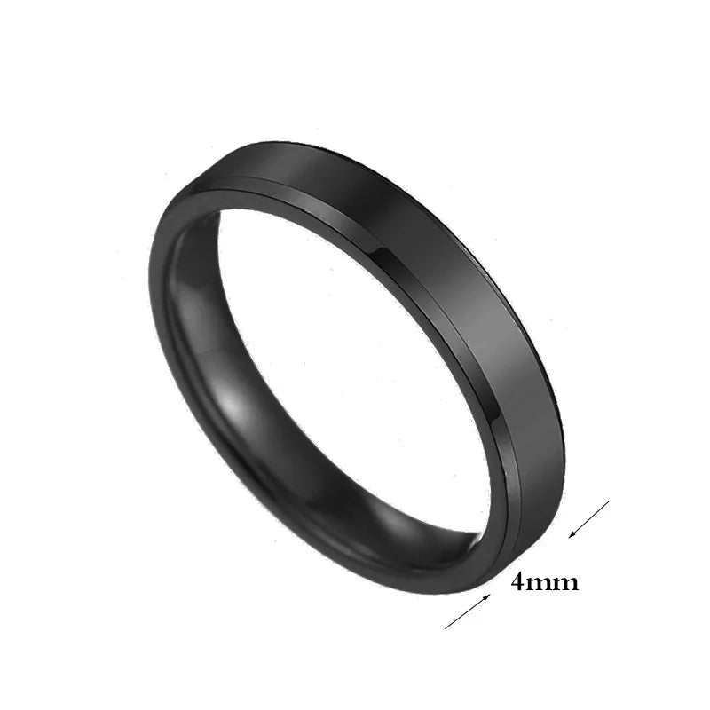Uniqueura Custom Engrave Names Stainless Steel Women Rings 4mm/6mm