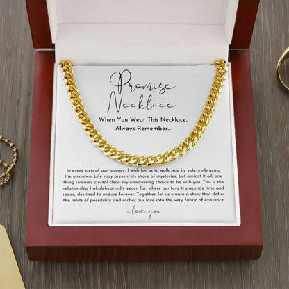 "To My Boyfriend" Promise Necklace – Stainless Steel Cuban Chain Gift for Him