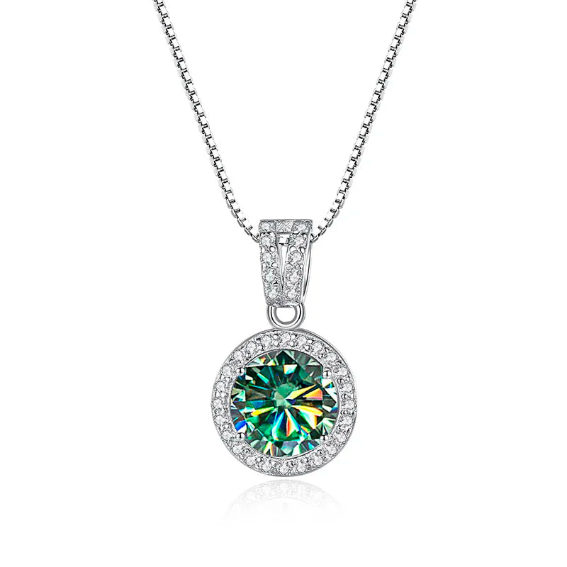 1 Carat Moissanite Diamond Pendant Necklaces For Women 925 Sterling Silver