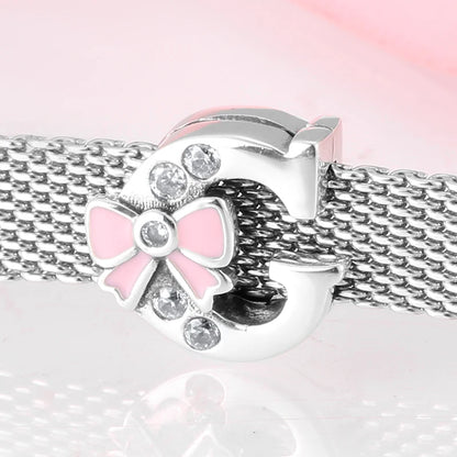Top quality 925 Sterling Silver Letter A to Z Zircon clips Beads