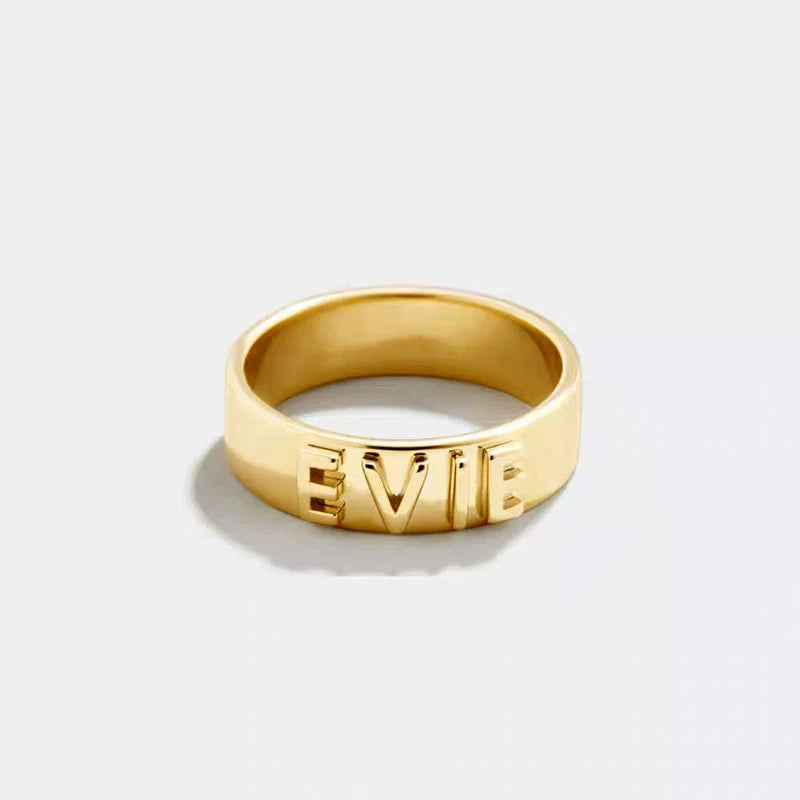 Personalized Name Ring for Men Women Initial Custom Couple