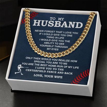 To My Husband – Stainless Steel Cuban Chain Necklace