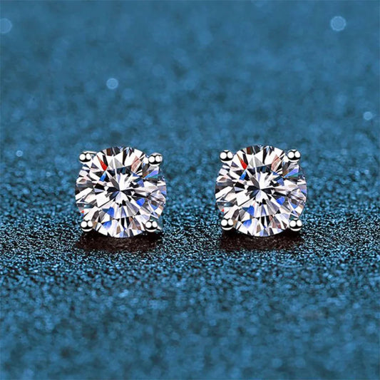 0.1-3CT Test Passed Moissanite Studs Earrings for Men Women S925 Silver