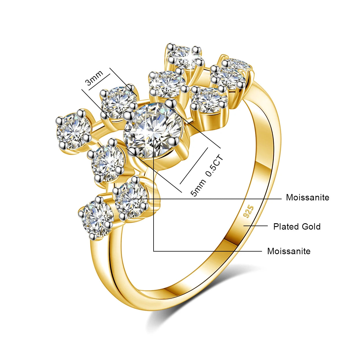 Certified 1.5ct Moissanite Infinity Ring for Women