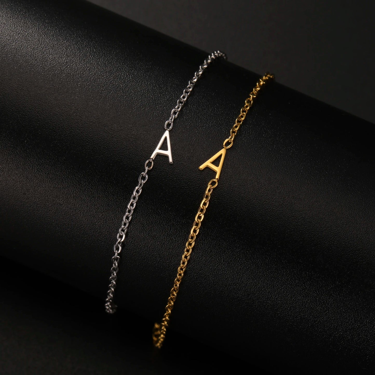 Custom Initial Letter Bracelet For Women - Stainless Steel