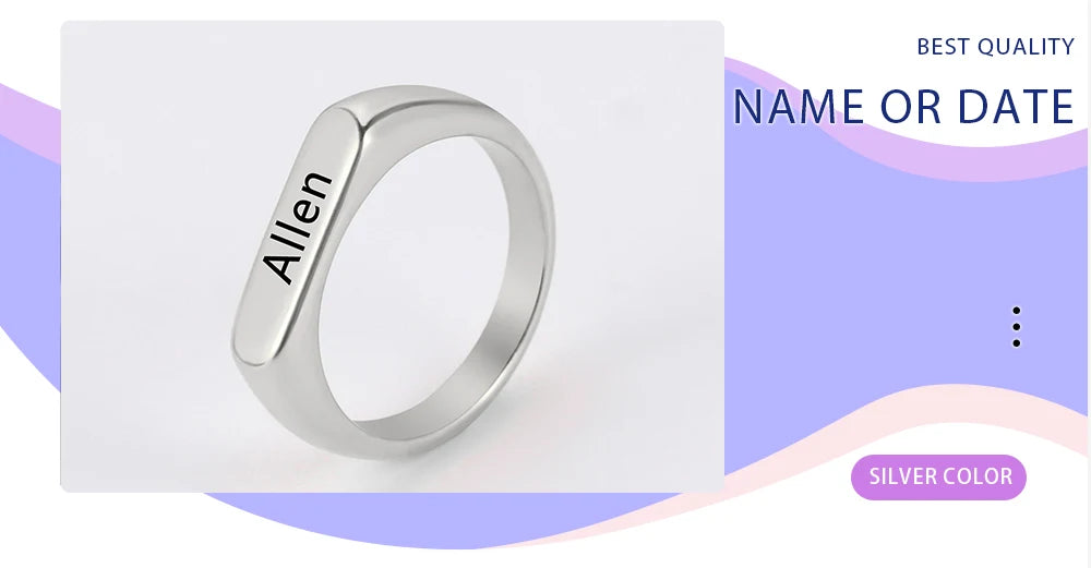 Engrave Name Personalized Finger Ring – A Unique Custom Gift for Women