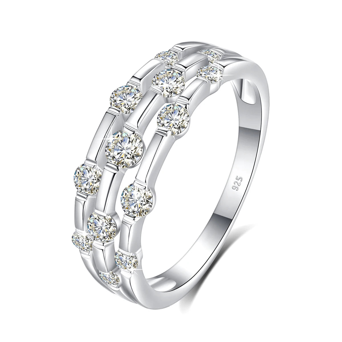 Trending Moissanite 925 Silver Engagement Ring with Certificate