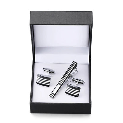Cufflinks and Tie Clip Set Men's French Shirt Cufflinks
