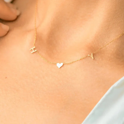 UNIQUEURA Customized Stainless Steel Initial Name Necklace Personalized