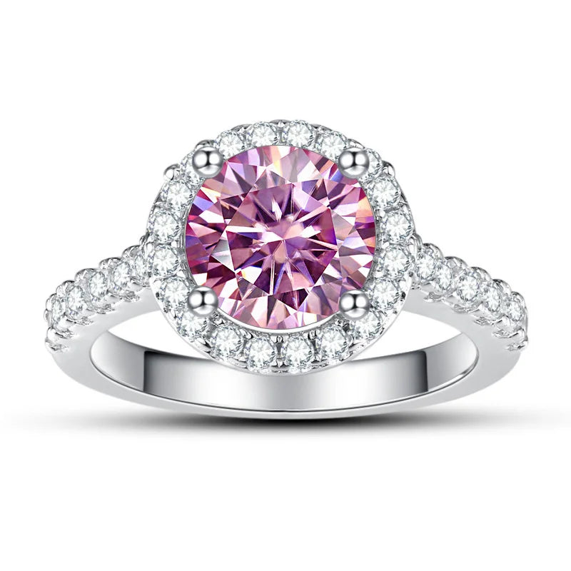New Grey Color 1CT Moissanite Ladies Ring 925 Silver Jewerly