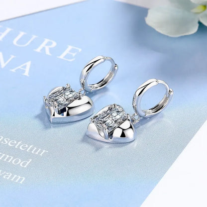 S925 Sterling Silver Love Earrings Elegant Sparkle for Girls