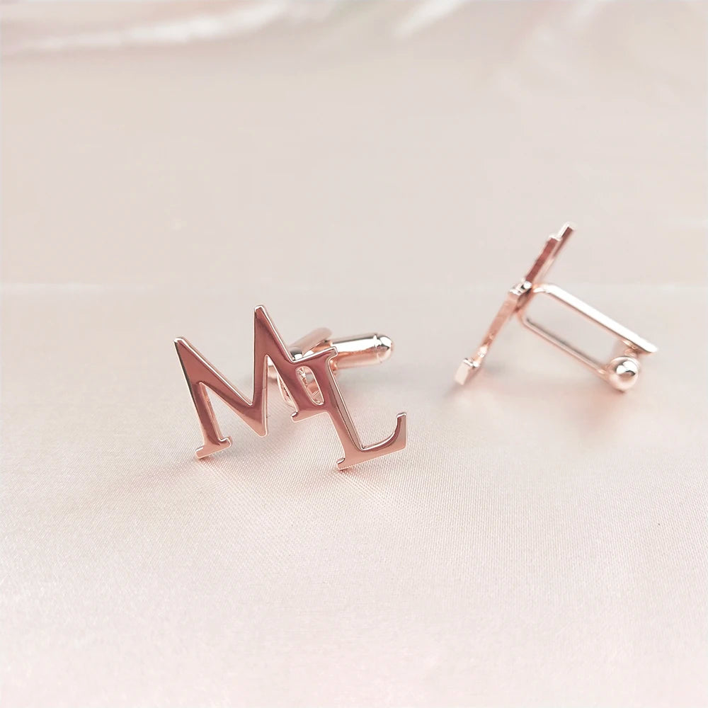 Personalized Groom Cufflinks Custom Men's Initials Jewelry Gift