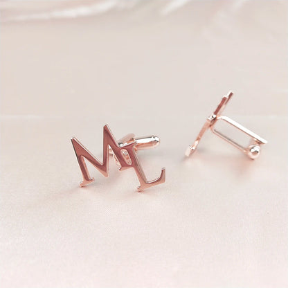Personalized Groom Cufflinks Custom Men's Initials Jewelry Gift