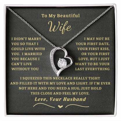 To My Wife Soulmate Gift – Love Heart Pendant Stainless Steel Necklace