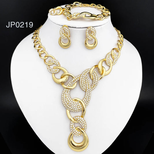 Elegant Gold 4pcs Jewelry Set for Women