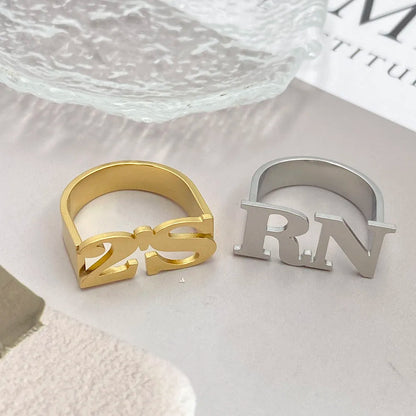 Custom 2 Letter Initial Unisex Ring Uniqueura Gold Jewellery