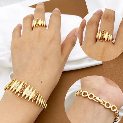 Fashion Jewelry Set for Women – Gold Color 4pcs Necklace and Earrings
