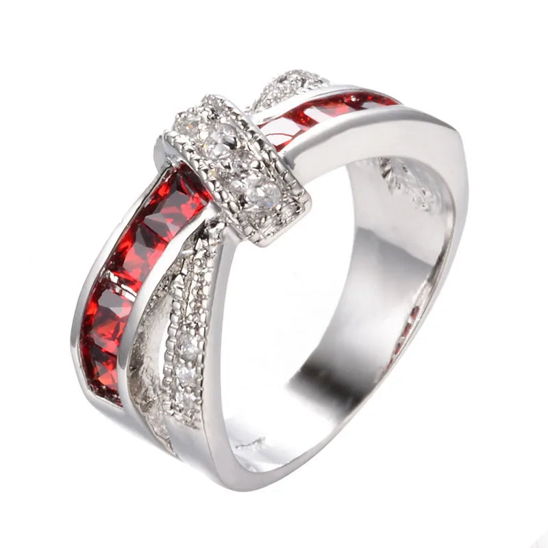 Hot 925 Sterling Silver Colored Zircon Rings for Women