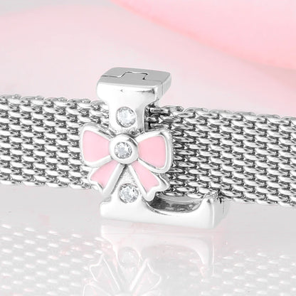Top quality 925 Sterling Silver Letter A to Z Zircon clips Beads