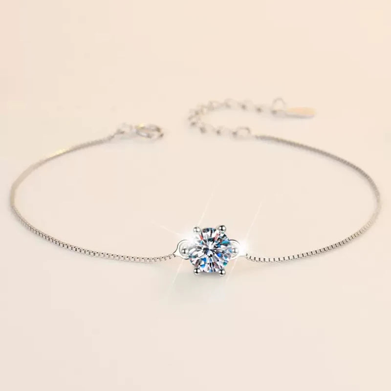 925 Sterling Silver 1 Carat Moissanite Diamond Bracelet