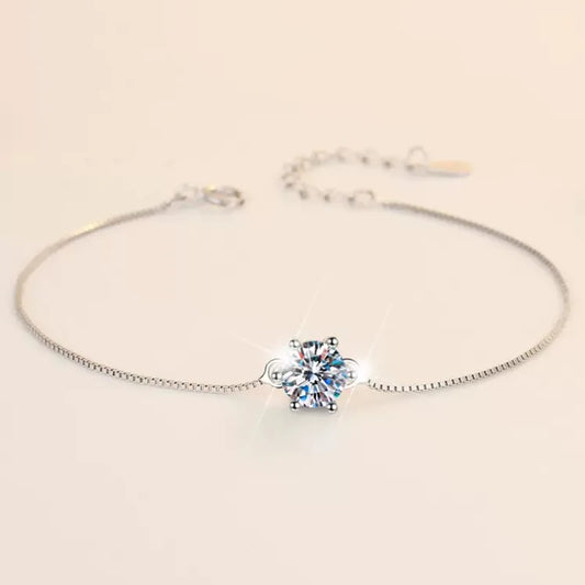 925 Sterling Silver 1 Carat Moissanite Diamond Bracelet