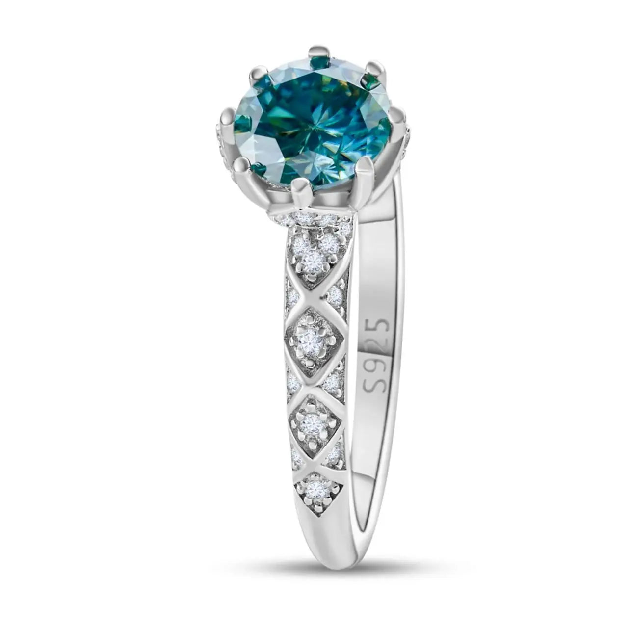 1 Carat 6.5mm D Color Moissanite Engagement Ring 925 Sterling Silver