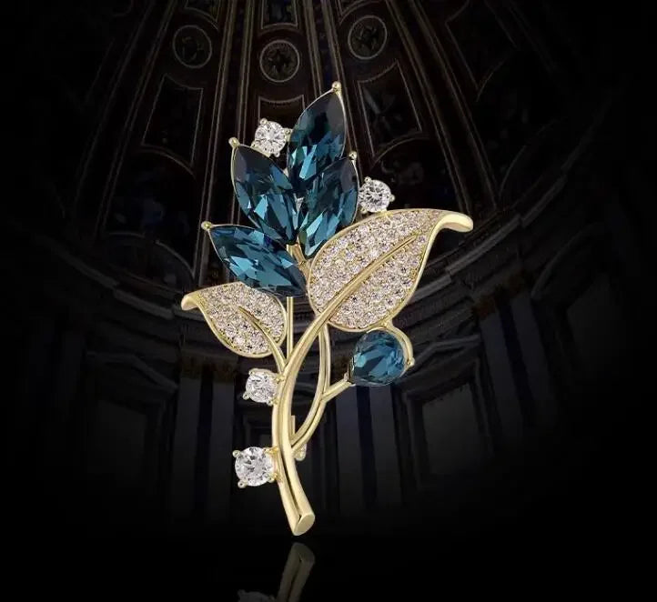 Luxury Snowflake Pearl Crystal Brooch For Women's Jewelry