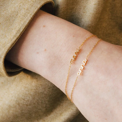 Custom Font Name Fashion Bracelet Stainless Steel Cutting